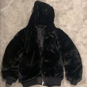 Reversible forever 21 fuzzy bomber jacket